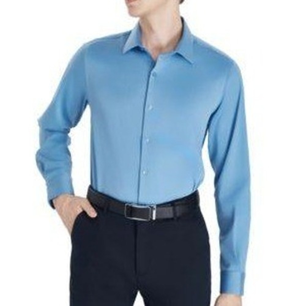 NWT Bar III Men's S Blue Untucked Fit Stretch Button Down Shirt Cotton Blend